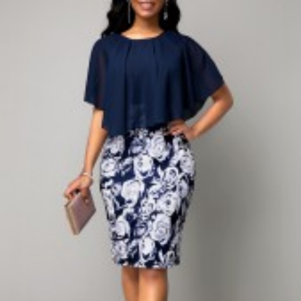 Chiffon cape dress